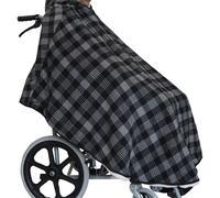 POONGURY Fleece Wheelchair Blanket with Hood - Full Body Warm Cover for Adults, Lightweight Winter Blanket for Wheelchairs (Black)