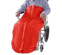 POONGURY Wheelchair Warm Blanket, Lightweight Wheelchair Blanket with Zipper, Lower Body Warm Cozy Cover for Elderly (Red)