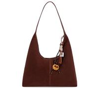 POOOPSSD Suede Tote Bag with Pretzel Bag Charm for Work Travel, Coffee, L