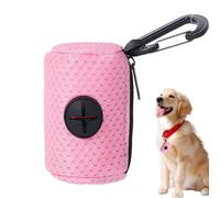 Poop Bag Dispenser - Mesh Fabric Attachment Pet Waste Bag Dispenser with Zipper,Hangable Pet Supplies, Large Capacity Dog Bag Dispenser for Training, Running,