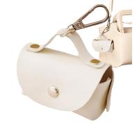 Poop Bag Holder - 3.54" x 1.57" x 2.76" Reusable PU Dispenser, Secure Buckle Attachment, Waste Container | Dog Poop Bag Carrier for Park Camping Community Home Scenic Travel