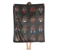 Poop Emotion Throw Blanket Warm Ultra-Soft Micro Fleece Blanket for Bed Couch Living Room
