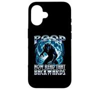 Poop Now Read It backwards Alpha Wolf Meme Brainrot Fart Gag Case for iPhone 16