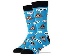 Poop! One Size Fits Most Blue Mens Crew Socks