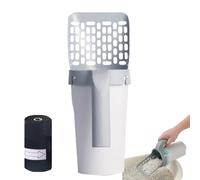 Poop Scooper for Cat Litter - Ergonomic Heavy Duty Shovel, Portable Kitten Waste Tool, Durable Box Cleaner | Cat Litter Scoop With Garbage Bag Holder For Daily Home Use Pets Supplies