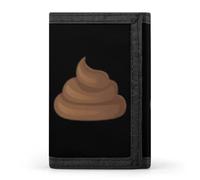 Poop Shit Trifold Men's Wallets with 8 Card Slots & Key Hook Slim Travel Purse Money Clip