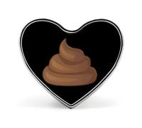 Poop Shit Unisex Novelty Brooches & Pins Heart Metal Lapel Badge for Clothing Shawl Hat
