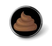 Poop Shit Unisex Novelty Brooches & Pins Round Metal Lapel Badge for Clothing Shawl Hat