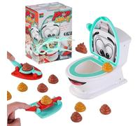 Poop Shoot Game, Poop-Launching Game with 1 Toilet Bowl, 2 Dexterity Launchers, 12 Soft Plastic Poops, Interactive Shooting Prank Toys for Kids Aged 4+