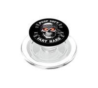 Poop Soft Fart Hard Edgy Skeleton Biker Skull I Poop A Lot PopSockets PopGrip for MagSafe
