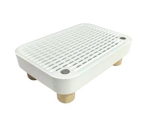 Poop Stair Filtered Cat Litter Step | ABS Wood Support , Stable Entrance for Aged Cats, Low Dispersion Cleaning Design on the Floor, Clinical Spaces