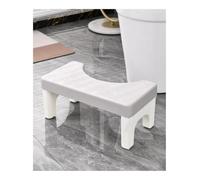 Poop Stool, for Adults,7 Inch Natural & Comfortable Squat Aid Foldable Toilet,Non-Slip Potty Step(White)