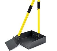 Pooper Scooper for Large Dogs, Adjustable Long Handle Metal Tray and Spade Poop Scooper for Dogs with Bin for Pet Waste Removal, No Bending Clean Up Pooper Scooper for Medium and Large Dogs