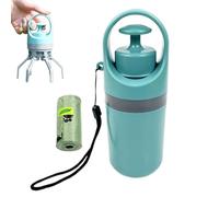 Pooper Scooper - Six Pronged Portable Waste Cleaner 18.5x7.2cm | ABS Hygienic Dog Poop Picker And Collector | Compact Outdoor Grabber With Built-in Bag Dispenser For Daily Pet Walks And Travel