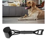 Pooper Scooper with Extended Handle, Large Capacity for Dogs Cats Easily Shovel Dog Cat Waste Picker with Spring Action for Indoor and Outdoor Use (All Black)