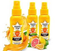 Pooper Star Toilet Air Freshener 60ml x 3units | Fruity Flush Fragrance Toilet Bowl Spray | Citrus Splash Fragrance Toilet Bowl Spray (Citrus Splash)