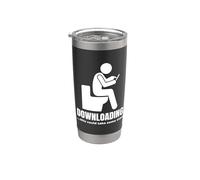 Pooping Present, Downloading This Could Take Some Time Funny Stainless Steel Insulated Tumbler