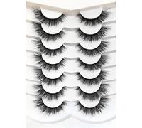 Pooplunch Cat Eye False Eyelashes, Soft Short Lashes Soft False Eyelashes Synthetic Mink Multi-Pack 7 Pairs (Pack of 1) Black