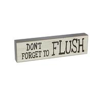 Poor Boy 5.5" x 1.5" "Don't Forget to Flush" Bathroom Wood Block Sign