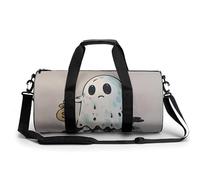 Poor Ghost Gym Bag Sport Gym Tote Bag Lightweight Duffle Bag Carry On Weekender Bags for Women Men, white, 17.7in/9in/9in