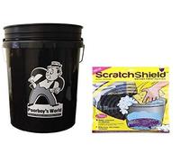 POORBOY'S 5 Gallon - BLACK Valeters Car Wash Bucket With Original Scratch Shield Filter