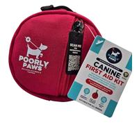 Poorly Paws Dog First Aid Kit | 17 Essential Items with Vet Nurse Instruction Videos | Super Compact and Lightweight 10cm x 10cm | Multi Award Winning Kit | Free 24/7 Veterinary Support Through App