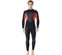 POOSR Full-body Men 3mm Neoprene Wetsuit Surfing Swimming Diving Suit Triathlon Wet Suit,Orange,XL