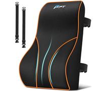 POOTACK Lumbar Support Cushion, Memory Foam Back Support Cushion Lumbar Support for Office Chair, Car Seat, Recliner, with Extension Strap and Mesh Cover