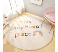 Poowe Rainbow Kids Play Mat Baby Nursery Rug Round Educational Alphabet Soft Area Rugs Non Slip for Children Toddlers Bedroom-Round 39.4"