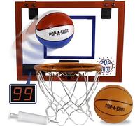 Pop-A-Shot All New Official Super Slam Over The Door Hoop | Breakaway Rim Built for Dunks | Audio Commentary, LED Scoreboard, Score Tracking, & Unique Dunk Sensor | for Teens and Adults