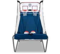 Pop-A-Shot Official Home Dual Shot Basketball Arcade Game - Blue (Blue) | Indoor Electronic Arcade Basketball Machine with 16 game modes, 7 balls, Adjustable Height, Dual Hoops, and Foldable Storage