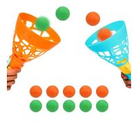 Pop and Catch Ball Game with 10 Balls and 2 Catch Launcher Baskets - Outdoor Indoor Game Activities, Basket Stuffers Gifts Beach Sport Summer Beach Toys for Kids Ages 3 4 5 6 7 8 10 12+