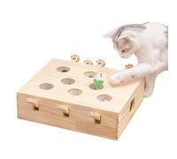 Pop And Play Seek Cat Toy,Wood Kitten Catching Mice Toy | Interactive Pet Cat Toy for Living Room, Bedroom Or Balcony