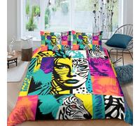 Pop Art 3D Printing Duvet Cover Set Bedding Set The Woman in The Painting Microfiber Pillowcases Hidden Zipper Children Teenagers King（220x240cm）