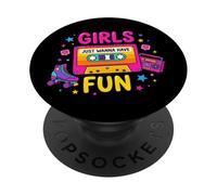 Pop Art 80s Music Elements Girls Just Wanna Have Fun PopSockets Adhesive PopGrip