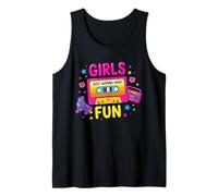 Pop Art 80s Music Elements Girls Just Wanna Have Fun Tank Top