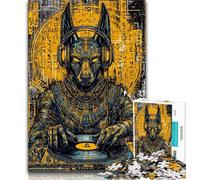 Pop-art Anubis Jigsaw Puzzles for Adults Teenagers Jigsaws Puzzle,Staycation Kill Time with Fully Interlocking Randomly Shaped Pieces 38x26cm