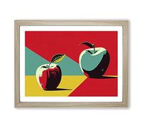 Pop Art Apple Fruit Vol.1 Abstract Framed Print | A2 Oak Framed Wall Art | Ready to Hang | Pop Art Food Picture | Living Room Bedroom Lounge Office