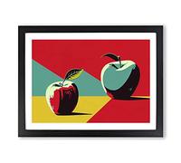 Pop Art Apple Fruit Vol.1 Abstract H1022 Framed Print for Living Room Bedroom Home Office Décor, Wall Art Picture Ready to Hang, Black A2 Frame (64 x 46 cm)