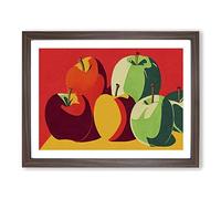 Pop Art Apple Fruit Vol.2 Abstract Framed Print | A2 Walnut Framed Wall Art | Ready to Hang | Pop Art Food Picture | Living Room Bedroom Lounge Office