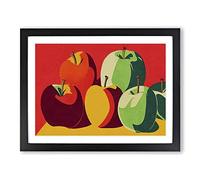 Pop Art Apple Fruit Vol.2 Abstract Framed Print | A4 Black Framed Wall Art | Ready to Hang | Pop Art Food Picture | Living Room Bedroom Lounge Office