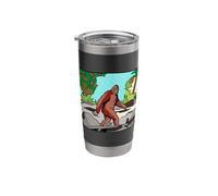 Pop Art Bigfoot Forest Comic Panel Graphic Design Stainless Steel Insulated Tumbler