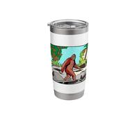 Pop Art Bigfoot Forest Comic Panel Graphic Design Stainless Steel Insulated Tumbler