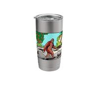 Pop Art Bigfoot Forest Comic Panel Graphic Design Stainless Steel Insulated Tumbler
