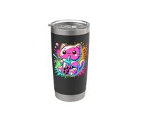 Pop Art Cat Milk Tea Boba Pearls Tapioca Kitten Stainless Steel Insulated Tumbler