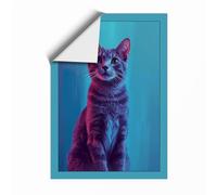 Pop Art Cat Modern Unframed Wall Art Print A1 (84.1×59.4cm), Wall Decor for Living Room, Bedroom, Office & Home, Art Gift