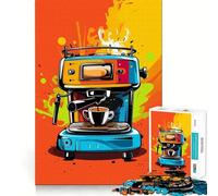 Pop Art Coffee Machine 1000 Piece Jigsaw Puzzles for Teenagers Strong Logic Toy Calm Escape Clear Edge Birthday Gift (50x75cm)