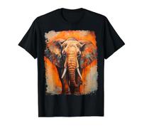Pop Art Colorful Elephant Orange Value Graphic T-Shirt, Men, Black, M
