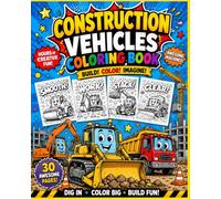 Pop Art Construction Vehicles Coloring Book: 30 Awesome Pages