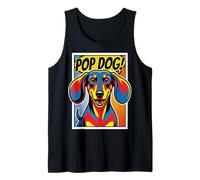 Pop Art Dachshund Comic Dog Tank Top